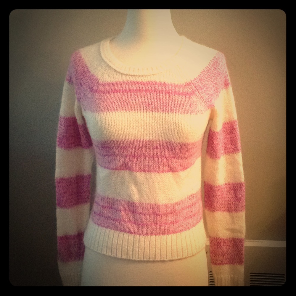 Pink and the white sweater shirt